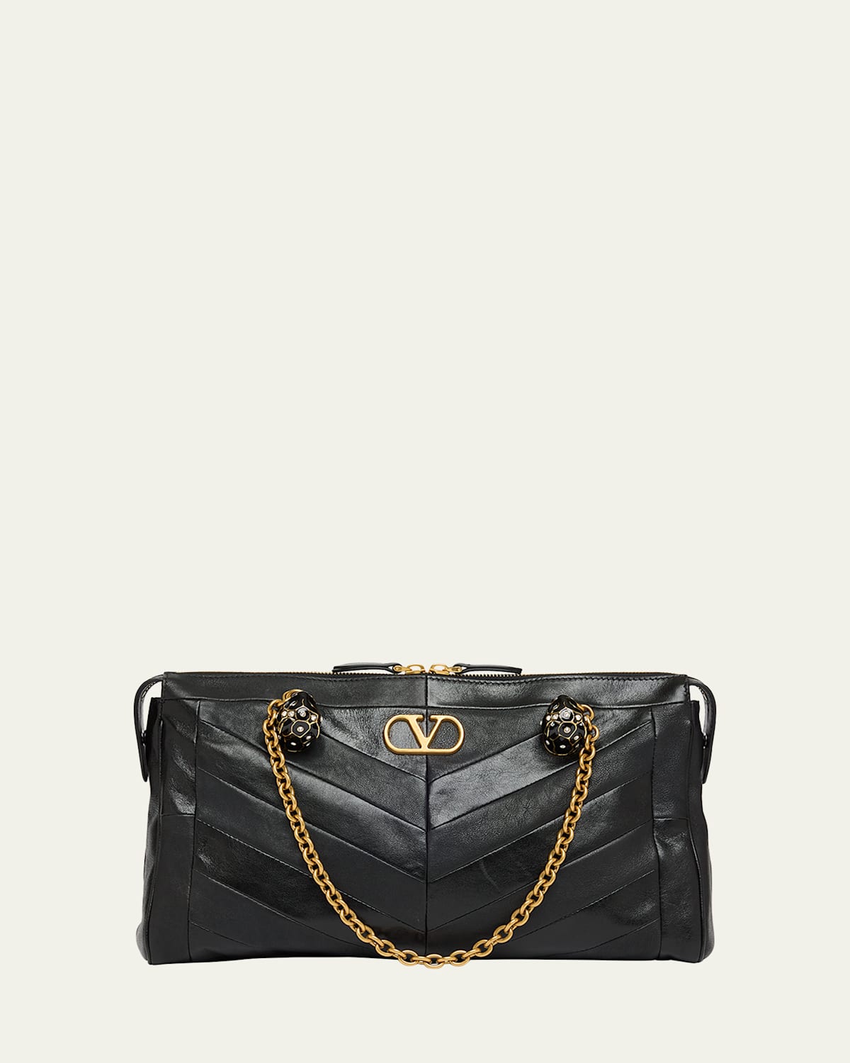 Valentino Panthea Medium Patchwork Chevron Shoulder Bag