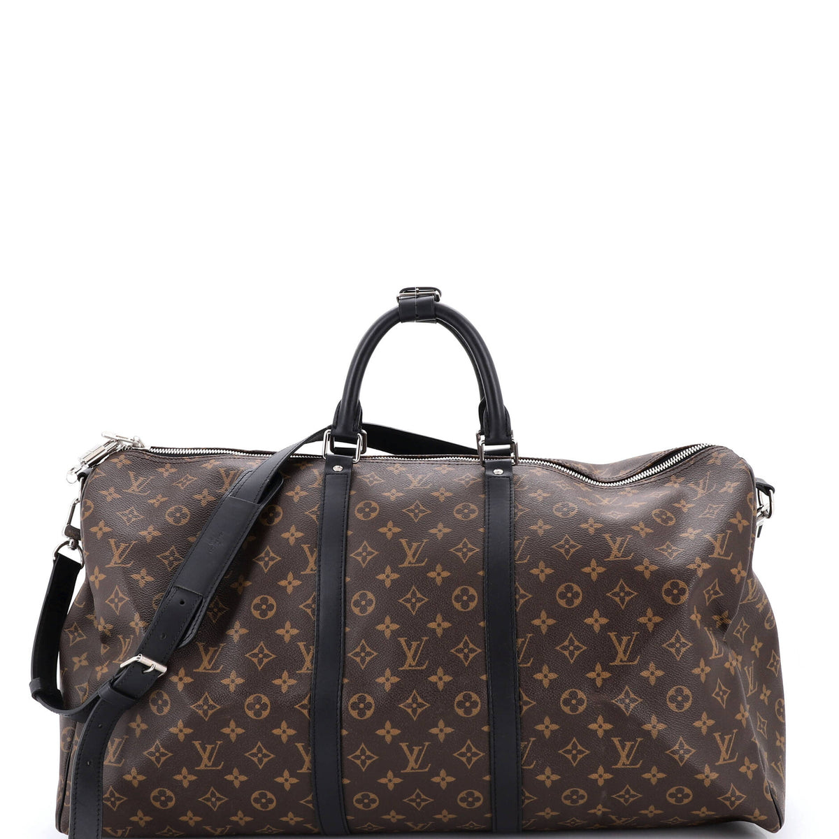 Louis Vuitton Keepall Bandouliere Bag Macassar Monogram Canvas with Leather 50