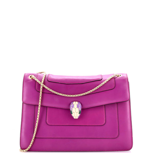 BVLGARI Serpenti Forever Square Shoulder Bag Leather Medium