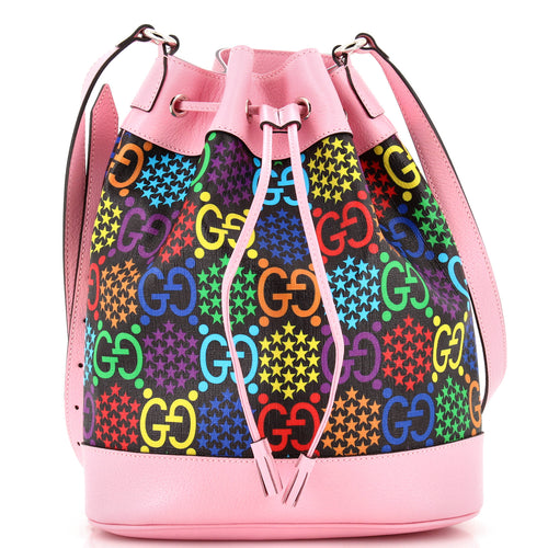 GUCCI Bucket Bag Psychedelic Print GG Coated Canvas Medium