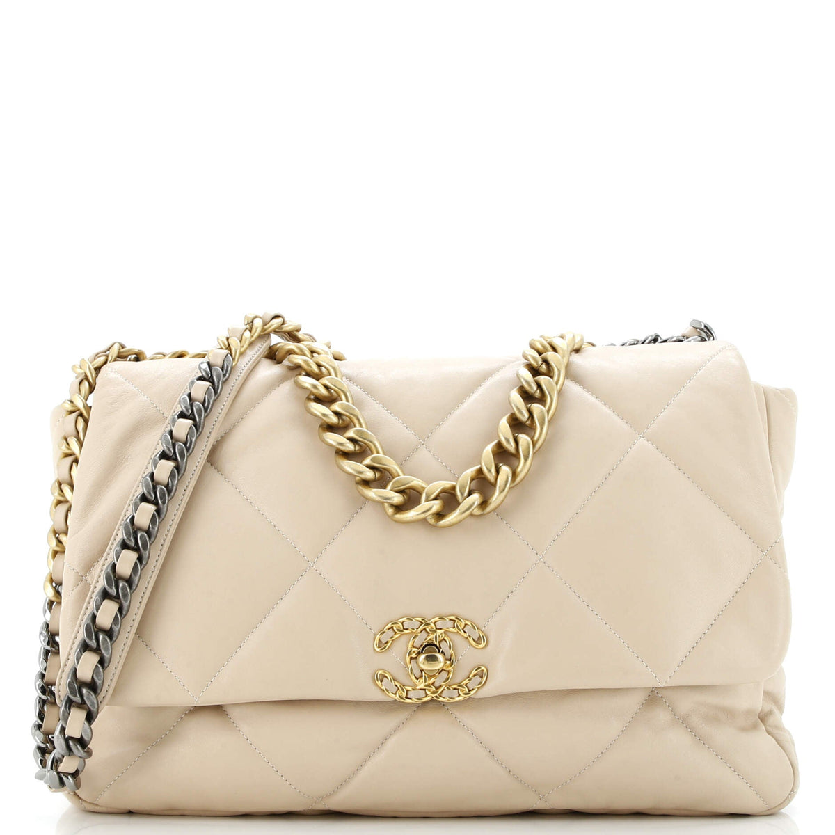 Chanel CHANEL 19 Flap Bag Quilted Leather Maxi