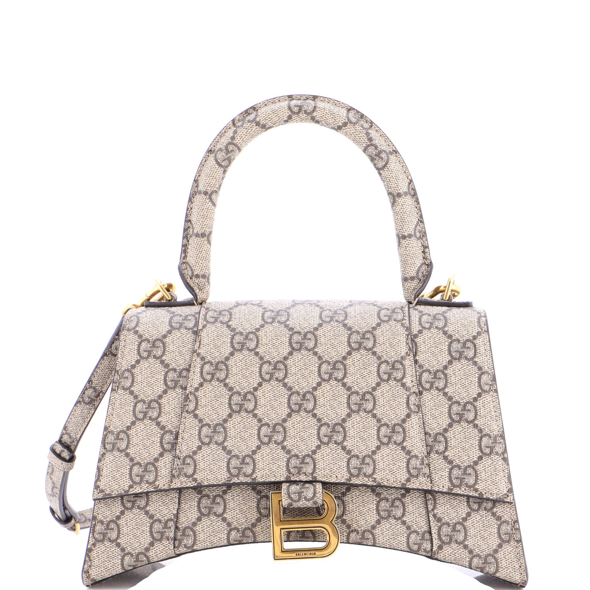 Gucci GUCCI x Balenciaga The Hacker Project Hourglass Top Handle Bag GG Coated Canvas Small