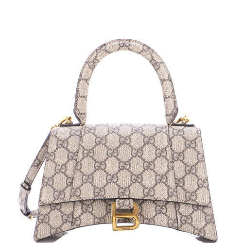 GUCCI x Balenciaga The Hacker Project Hourglass Top Handle Bag GG Coated Canvas Small