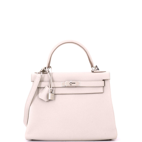 Kelly Handbag Light Togo with Palladium Hardware 28