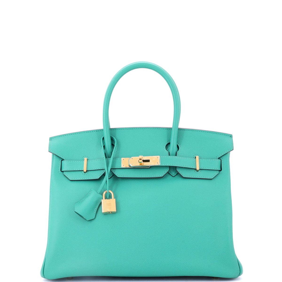 Herm?s Birkin Handbag Vert Verone Epsom with Gold Hardware 30
