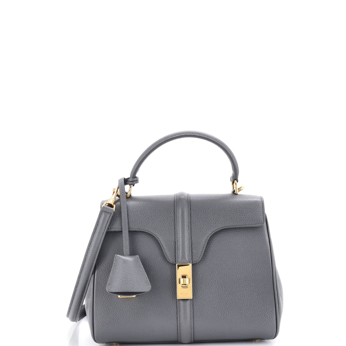 Celine CELINE 16 Top Handle Bag Grained Calfskin Small