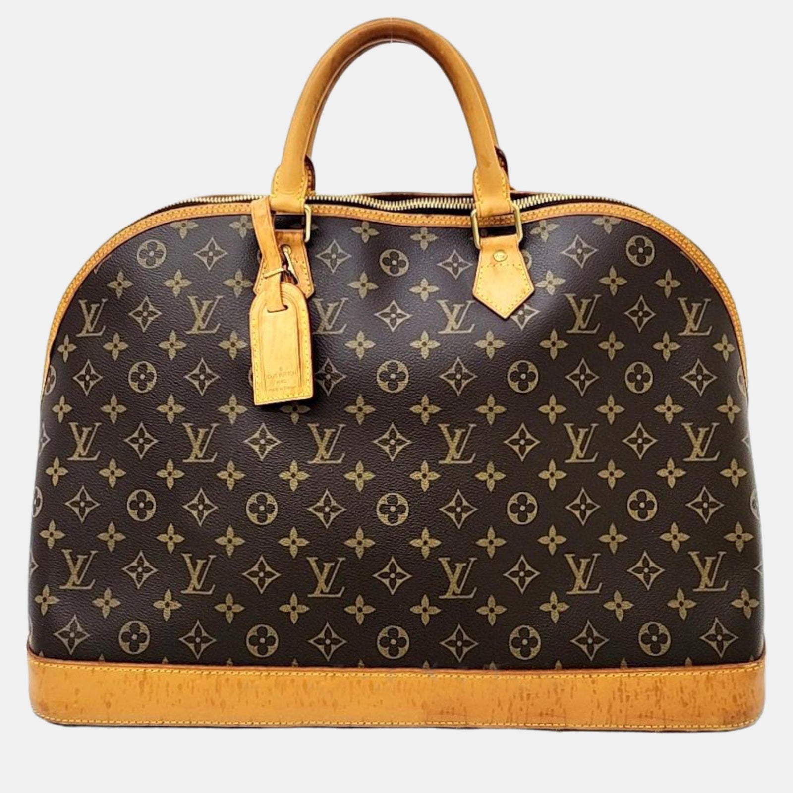 Louis Vuitton Sac Alma Voyage MM en toile monogrammée marron et cuir