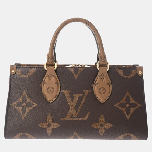 Brown Canvas Monogram Reverse On the Go EW Handbag