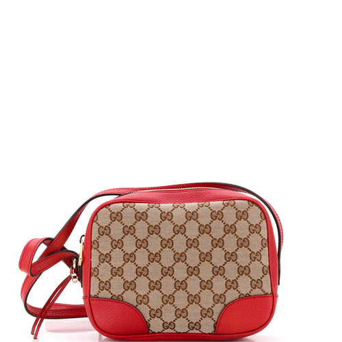GUCCI Bree Disco Crossbody Bag GG Canvas with Leather Mini