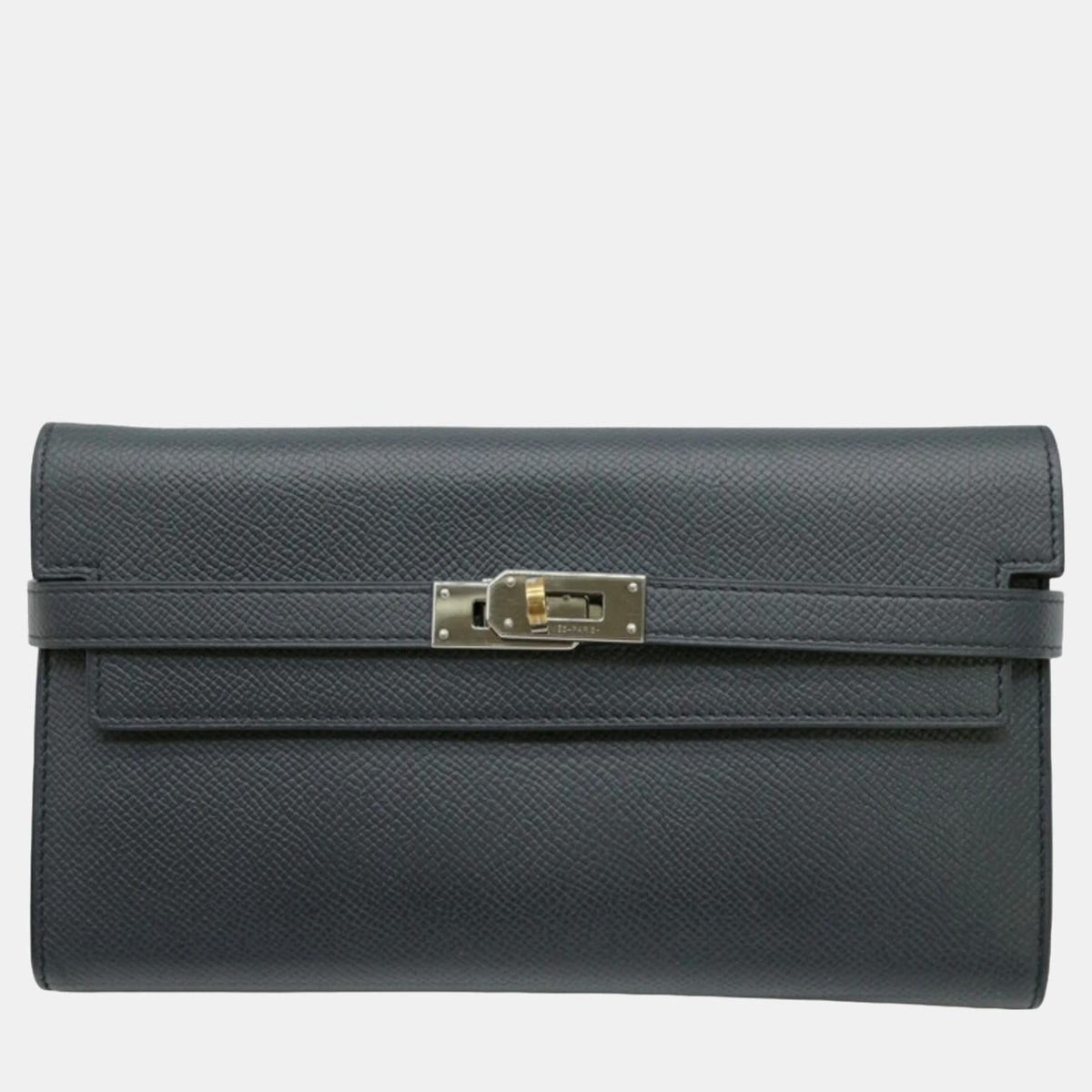 Hermès Blue Indigo Navy Epsom Leather Kelly Wallet Long