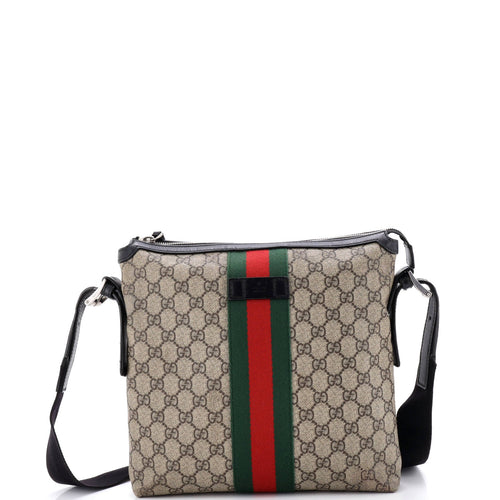 GUCCI Web Messenger Bag GG Coated Canvas Medium