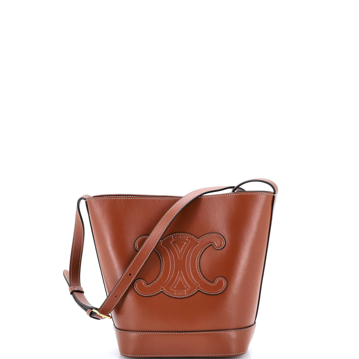 Celine CELINE Cuir Triomphe Bucket Bag Leather Small