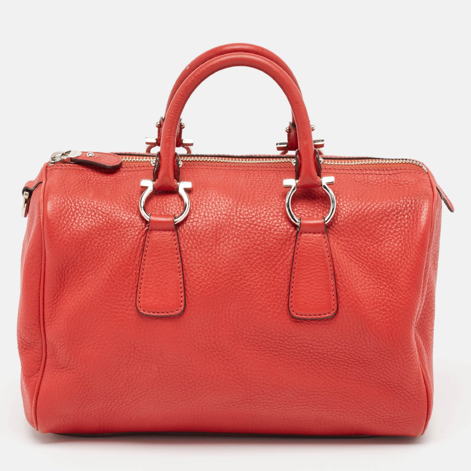 Salvatore Ferragamo Red Leather Isabel Boston Bag