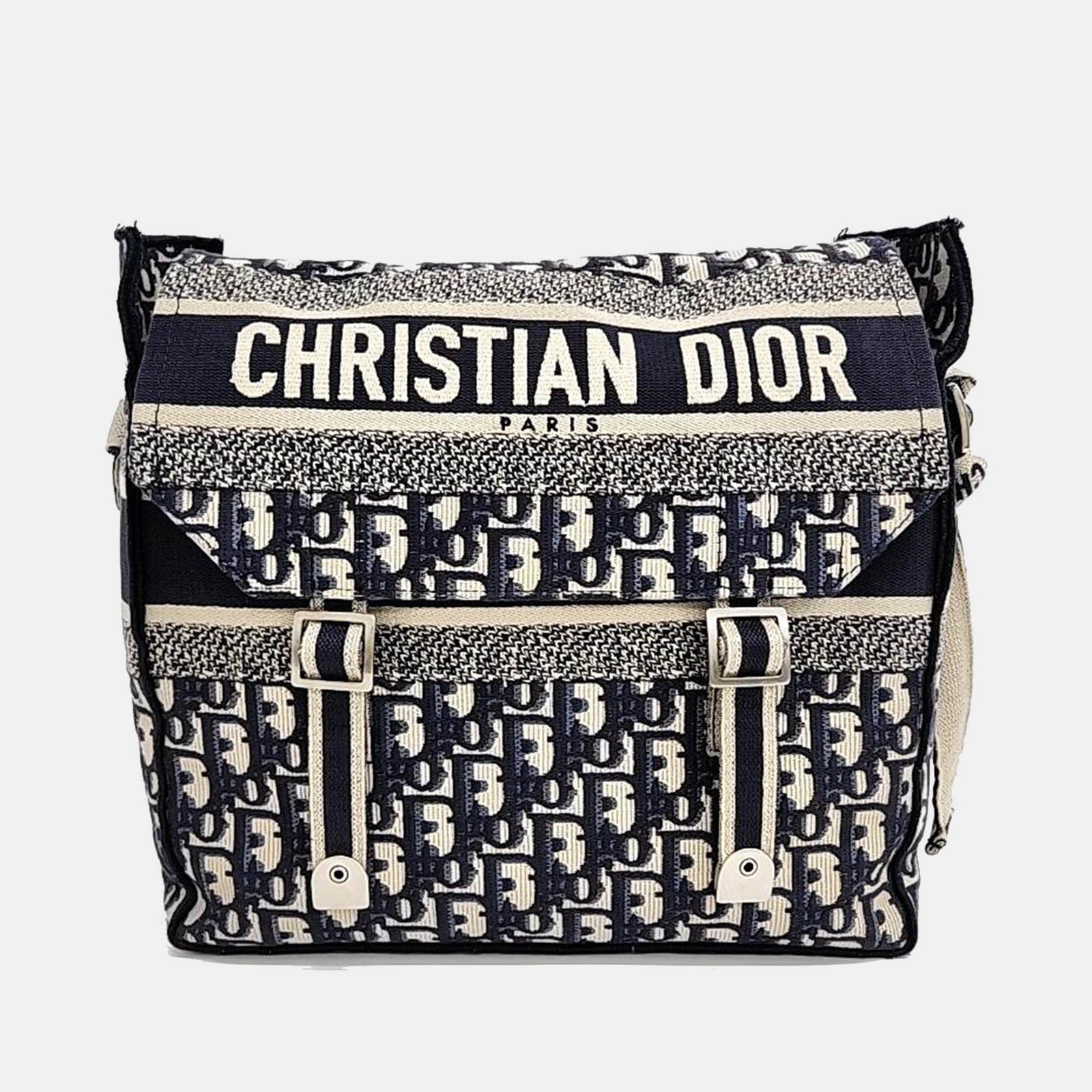 Dior Christian Black Logo Oblique Diorcmap Messenger Bag