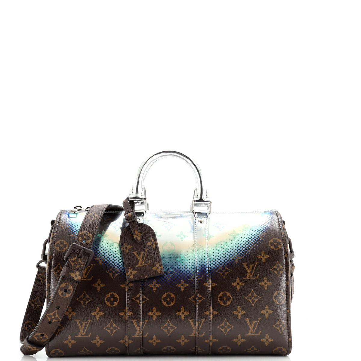 Louis Vuitton Keepall Bandouliere Bag Limited Edition Metallic Nebula Monogram Canvas 35