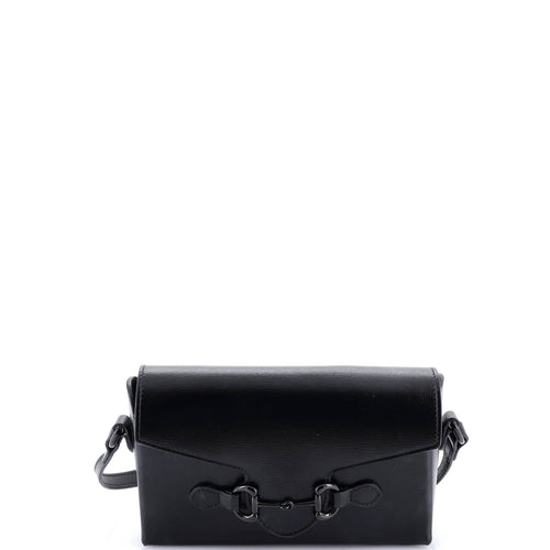 GUCCI Horsebit 1955 Flap Crossbody Bag Leather Mini