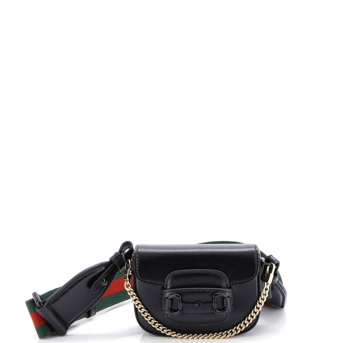 Gucci GUCCI Horsebit 1955 Flap Wallet with Strap Leather