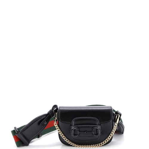 GUCCI Horsebit 1955 Flap Wallet with Strap Leather