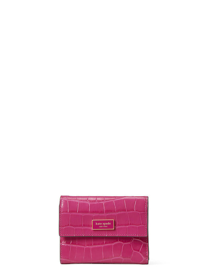 Kate Spade Au Katy Croc-Embossed Bifold Flap Wallet