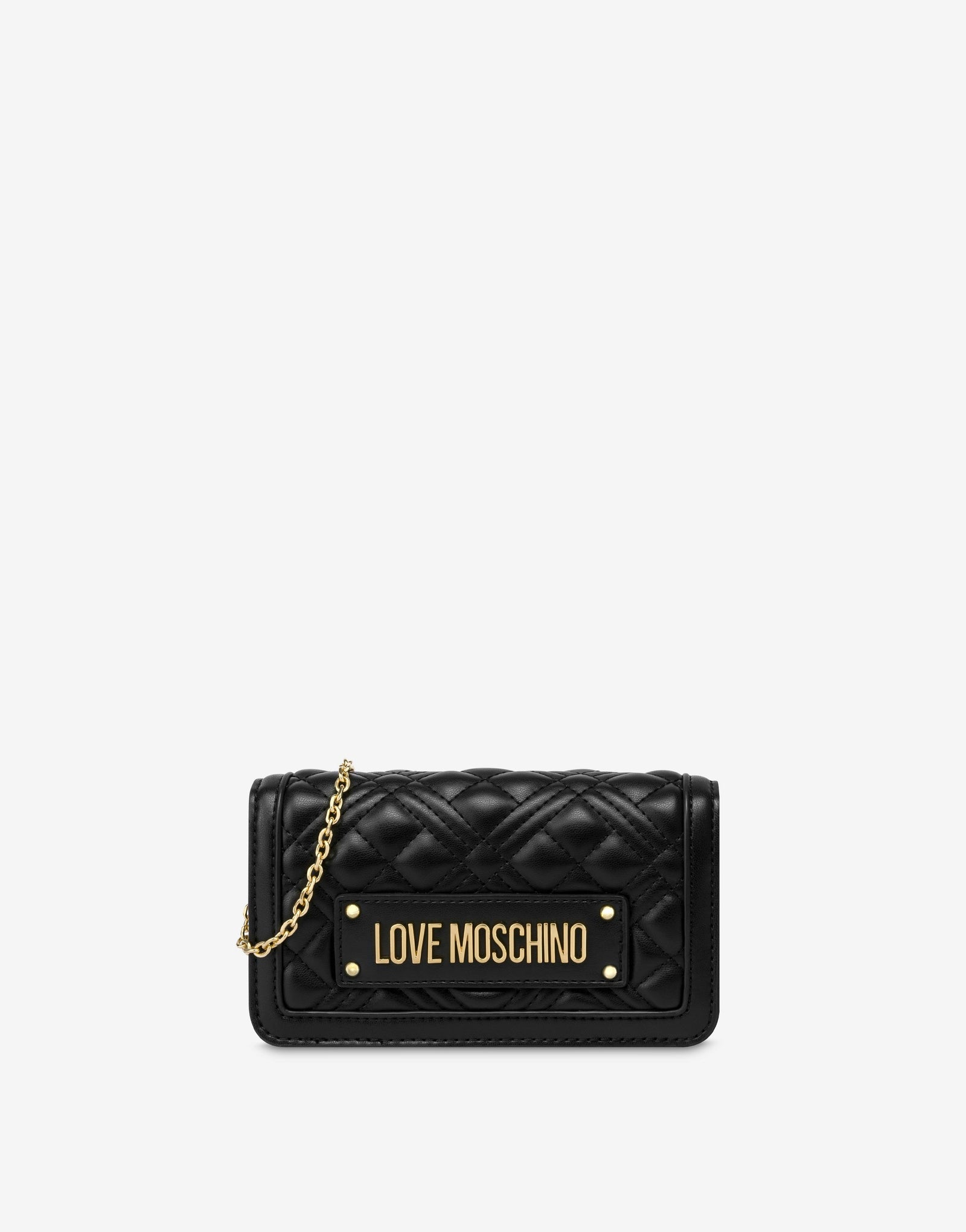 Love Moschino Portefeuille À Chaîne Matelassé Lettering Logo