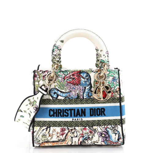 Lady D-Lite Bag Embroidered Canvas Medium
