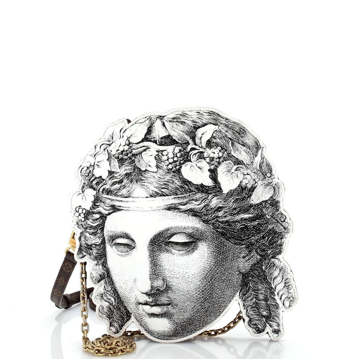 Louis Vuitton Pochette Tete Limited Edition Fornasetti Architettura Print Leather and Monogram Canvas