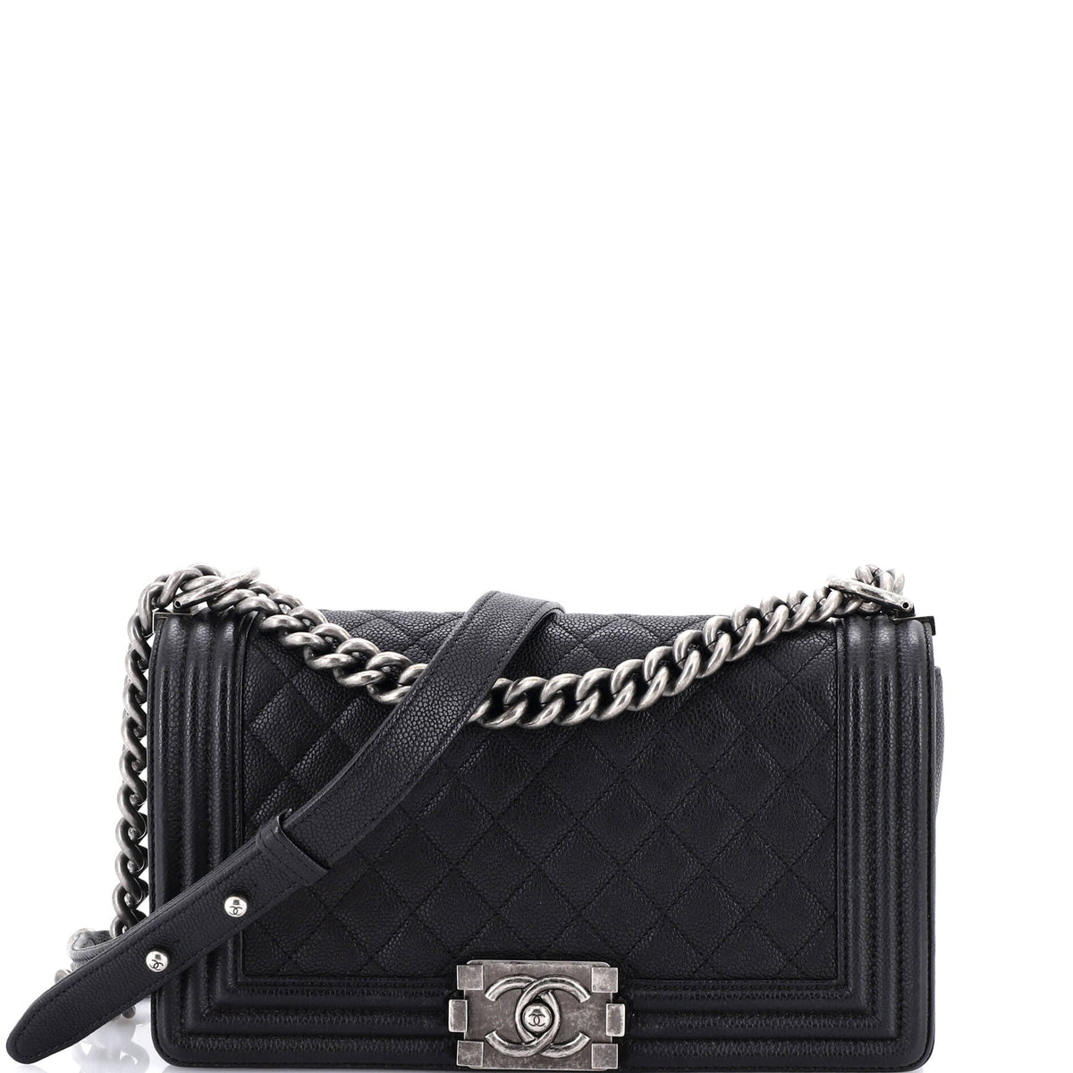 Chanel CHANEL Boy Flap Bag Quilted Caviar Old Medium