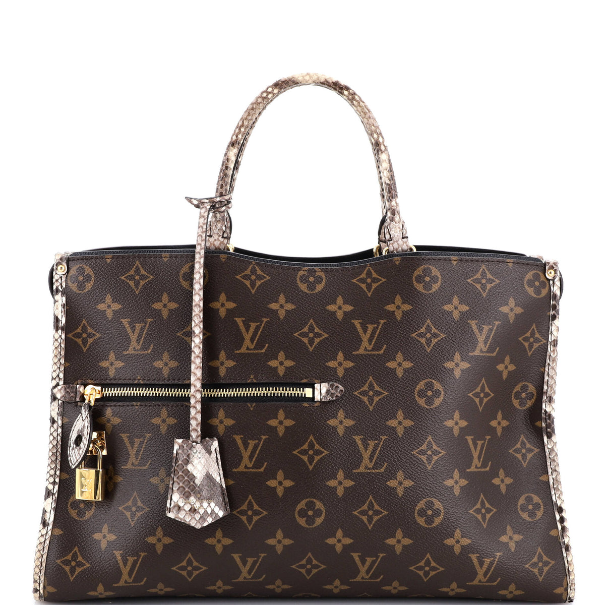 Louis Vuitton Popincourt NM Handbag Monogram Canvas with Python MM