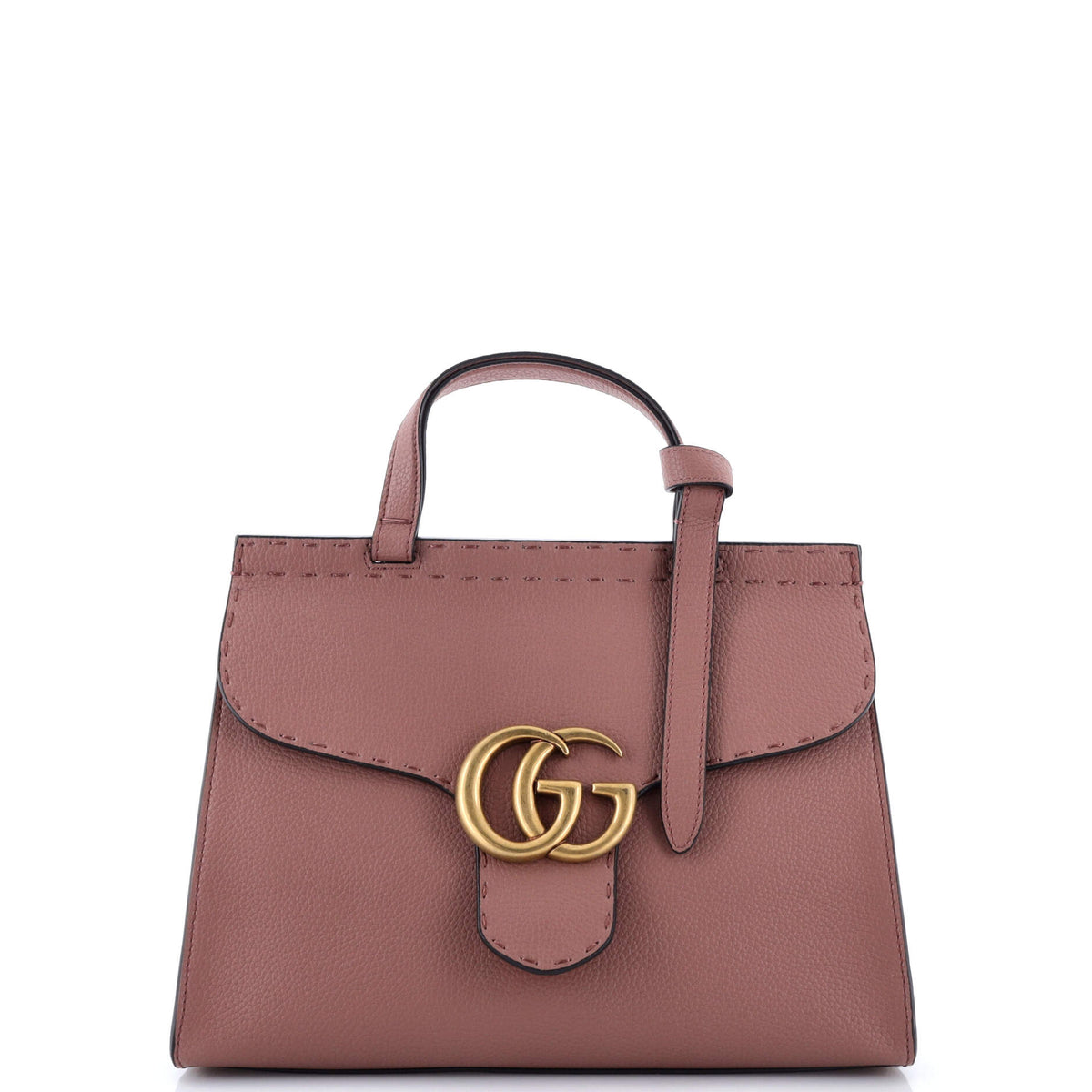 Gucci GUCCI GG Marmont Top Handle Bag Leather Small