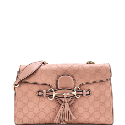 GUCCI Emily Chain Flap Bag Guccissima Leather Medium