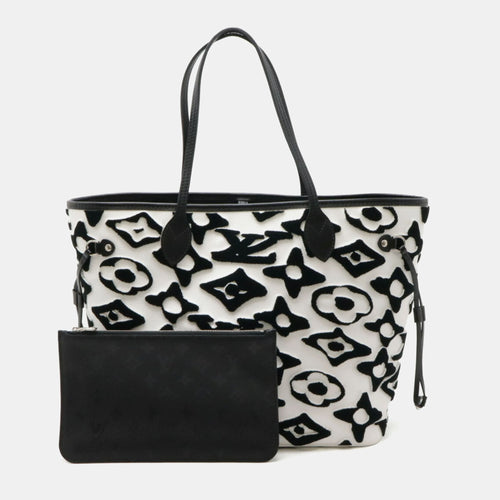 Black White Neverfull MM Tote Bag