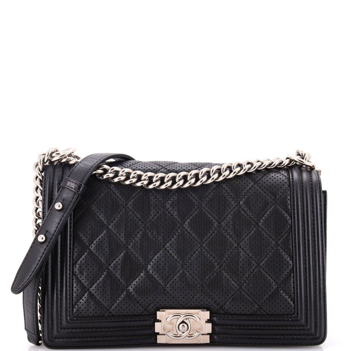 Chanel CHANEL Boy Flap Bag Quilted Perforated Lambskin New Medium