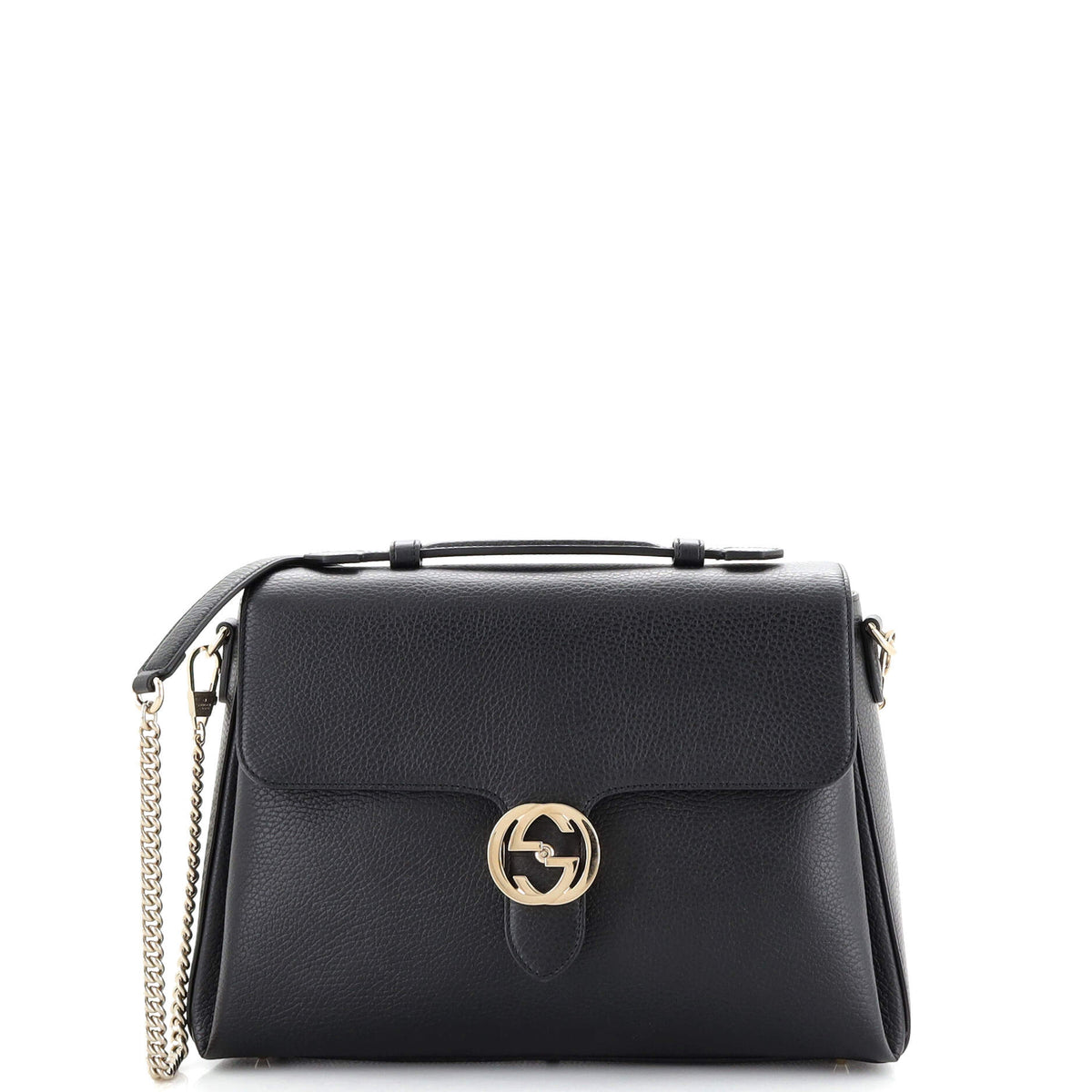 Gucci GUCCI Interlocking Top Handle Bag Leather Medium