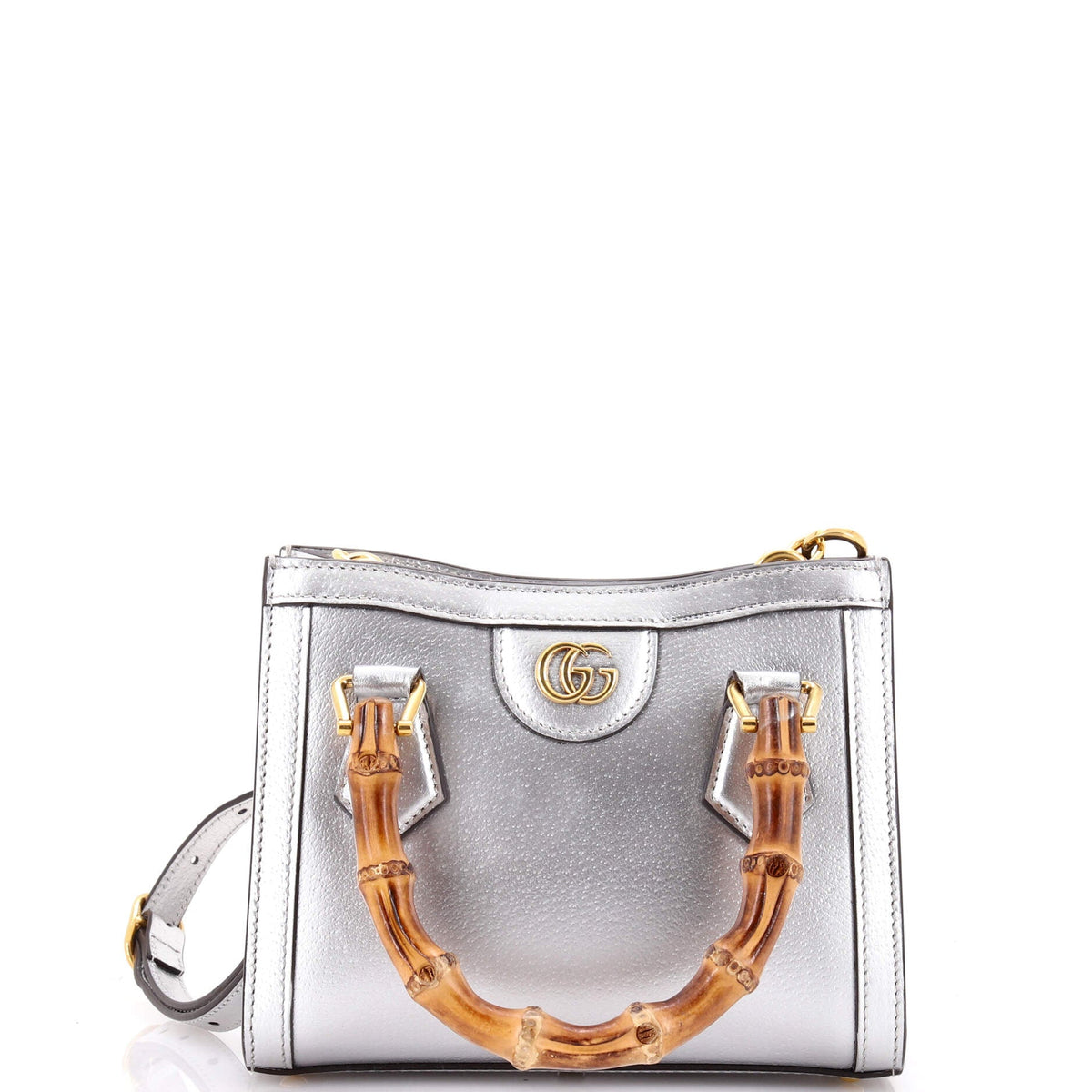 Gucci GUCCI Diana NM Bamboo Handle Tote Leather Mini