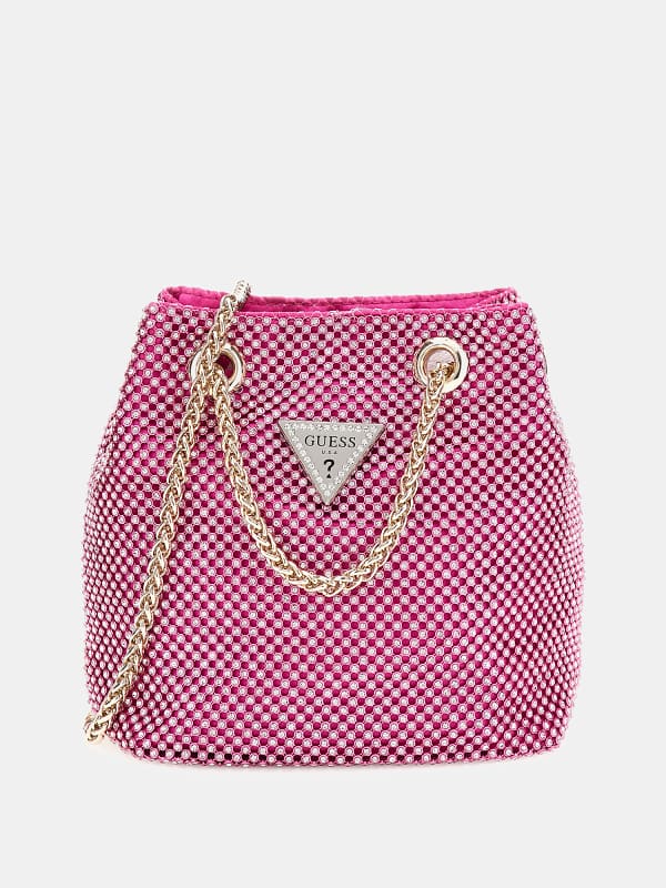 Guess Sofia Rhinestone Mini Bucket Bag