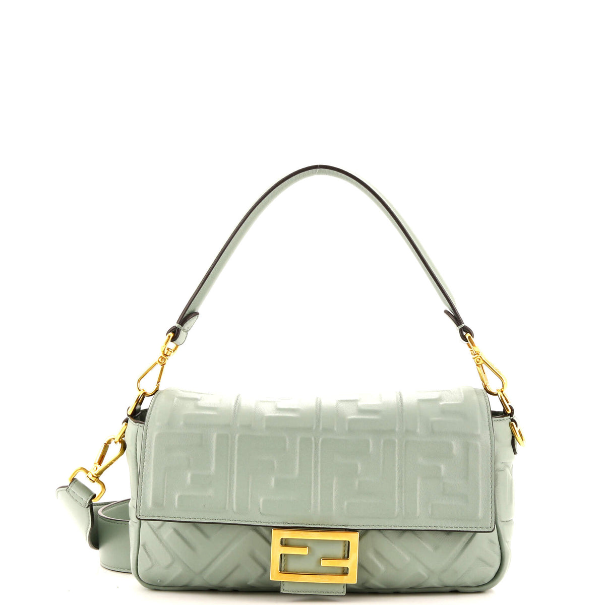 Fendi FENDI Baguette NM Bag Zucca Embossed Leather Medium