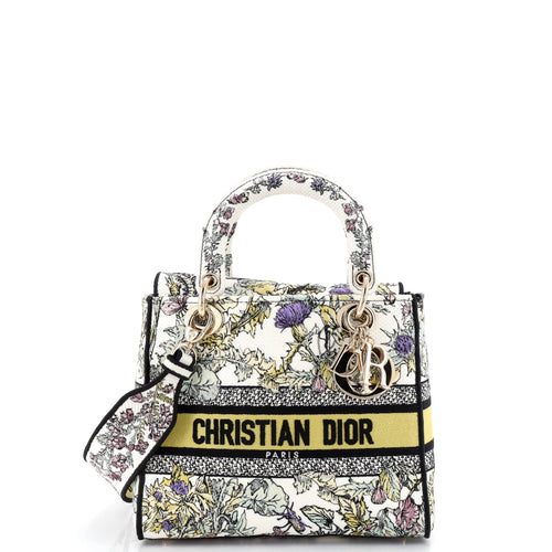 Lady D-Lite Bag Embroidered Canvas Medium