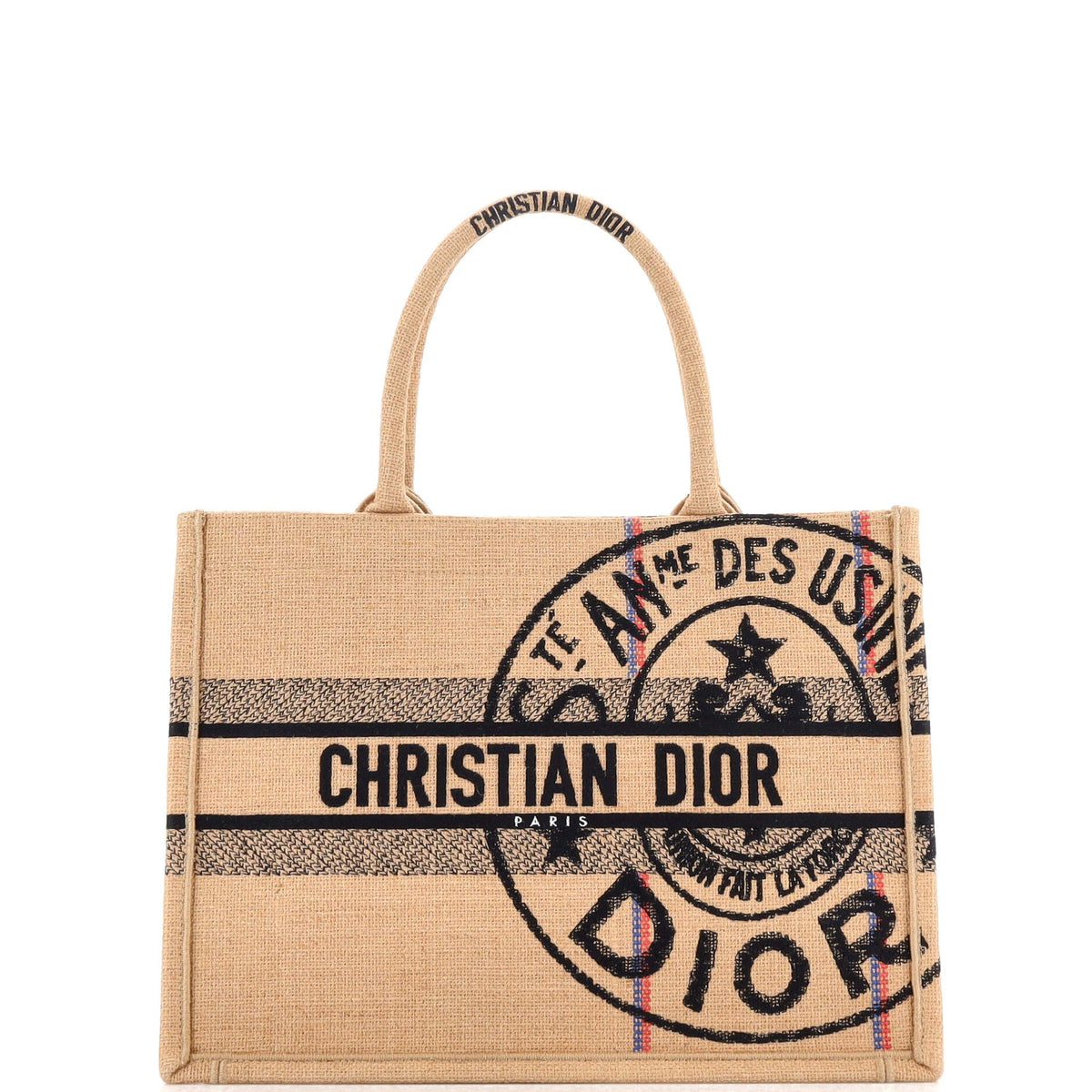 Christian Dior Book Tote Embroidered Canvas Medium
