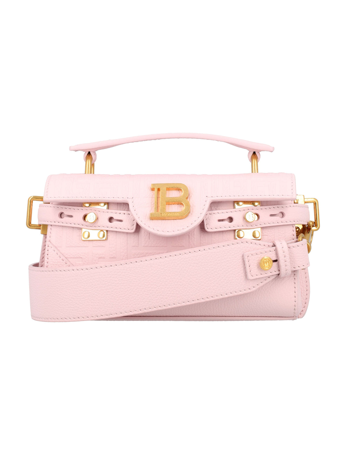 Balmain Women's B-Buzz 19 Embossed Bag in Rosa Chiaro | 24ADN1AE742LPSE Color 4AO