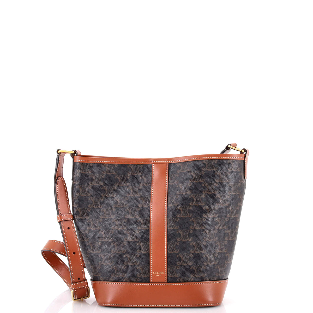 Celine CELINE Bucket Bag Triomphe Coated Canvas Small