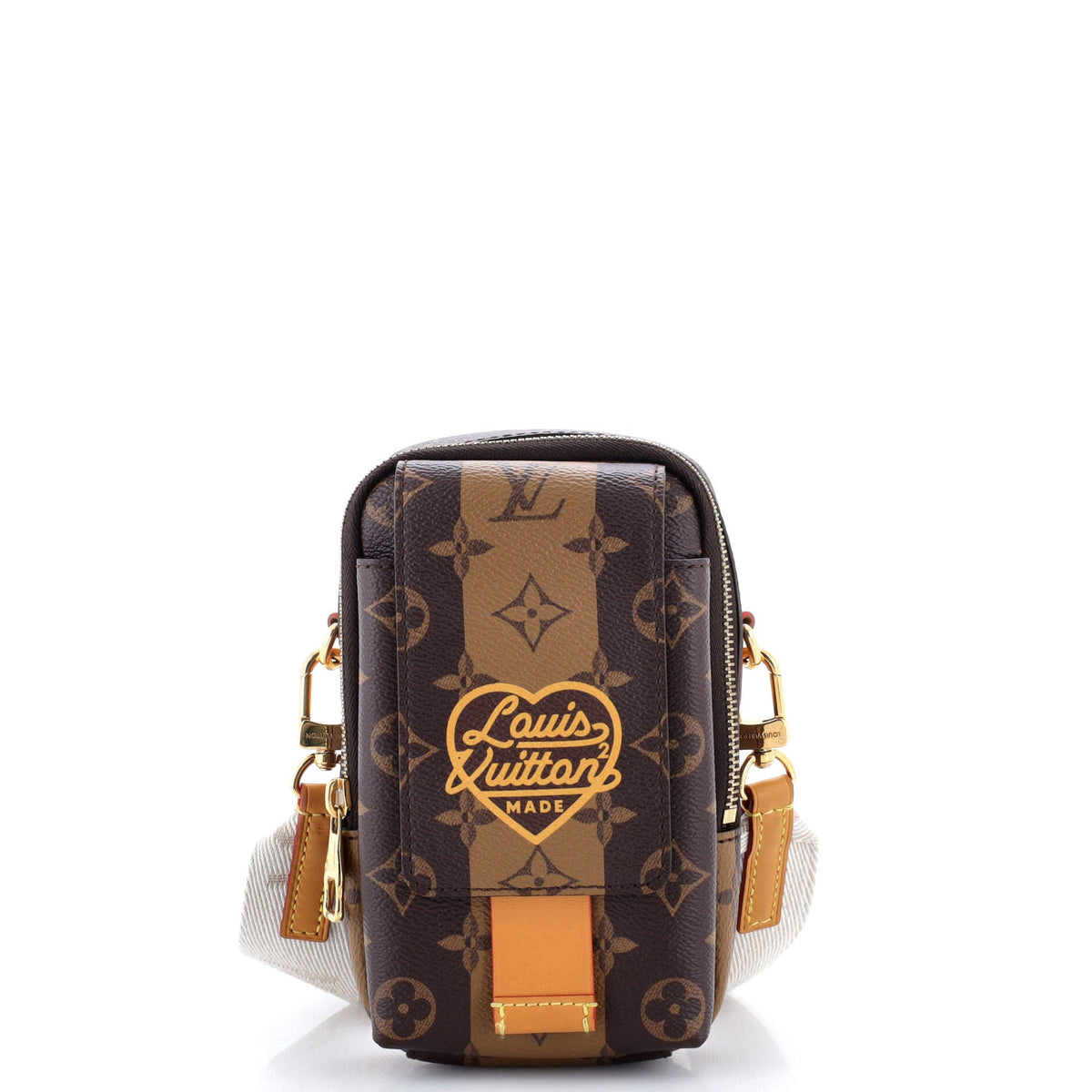 Louis Vuitton Nigo Flap Double Phone Pouch Limited Edition Stripes Monogram Canvas