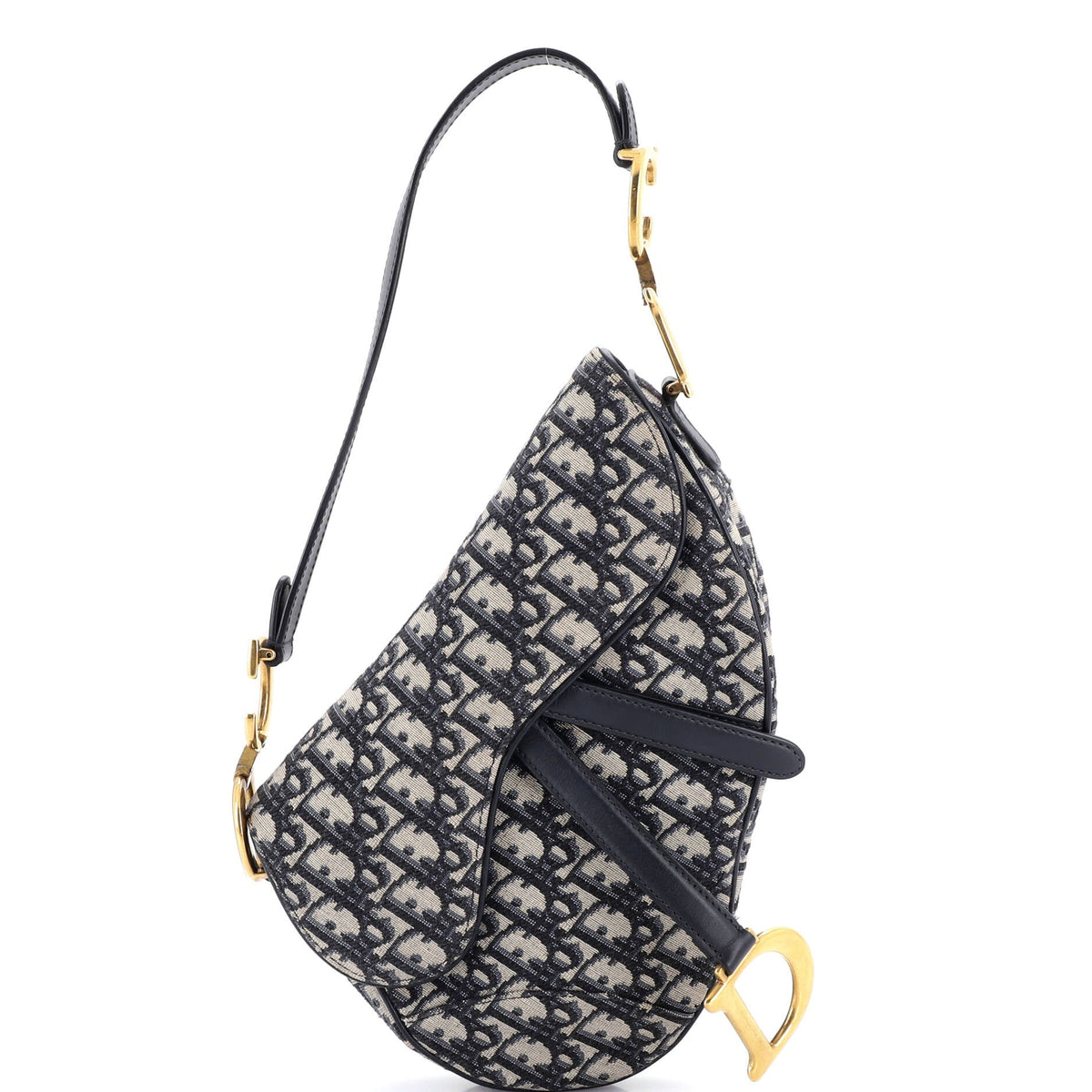 Christian Dior Saddle Handbag Oblique Canvas Medium