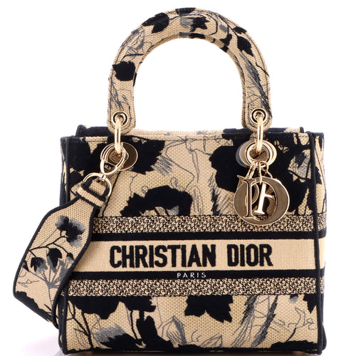 Lady D-Lite Bag Embroidered Canvas Medium