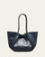 Large Ruched Smooth Leather Tote Bag