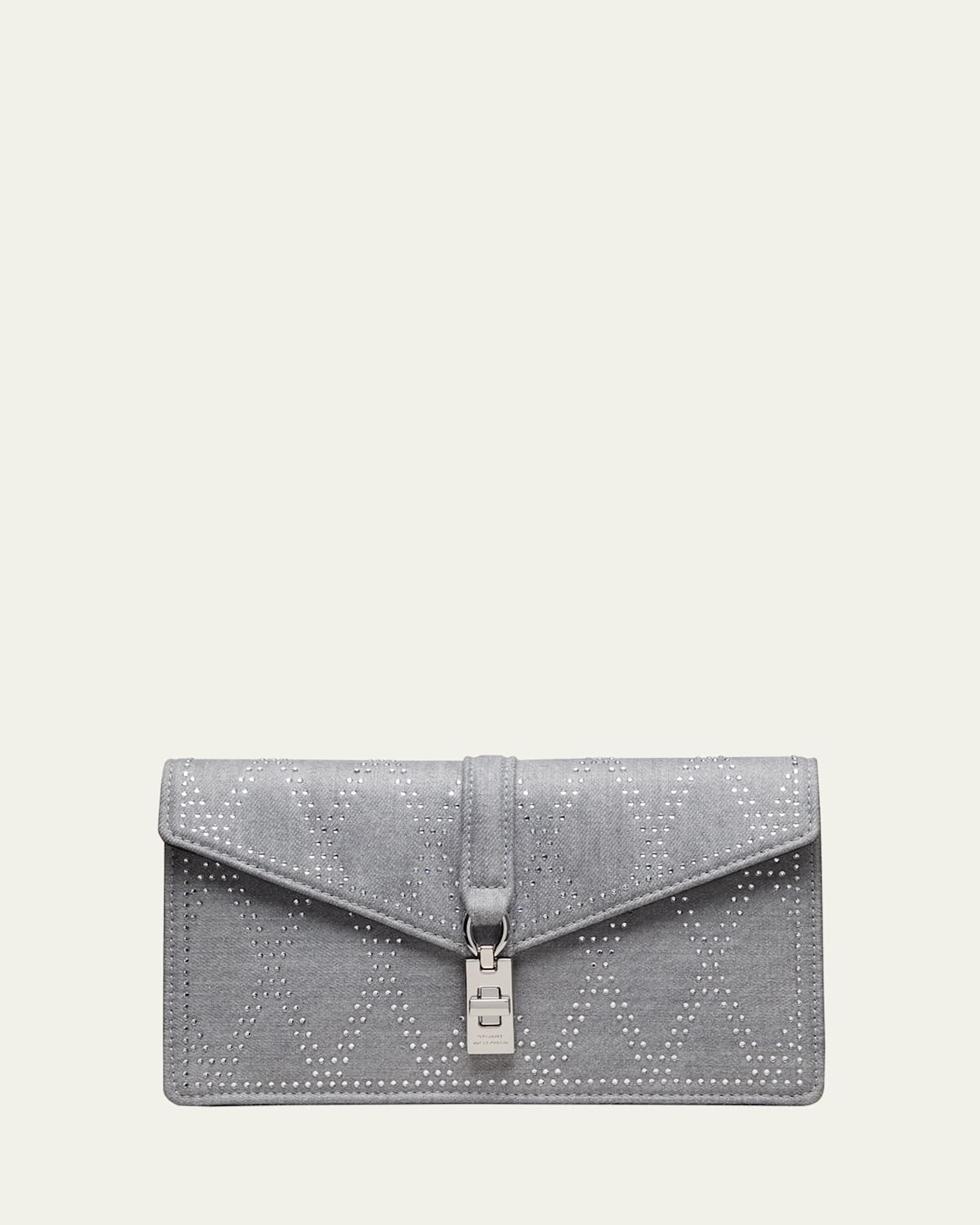 Stuart Weitzman Milan Envelope Crystal Clutch Bag