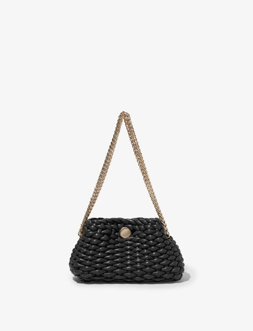 Small Woven Leather Chain Tobo Bag