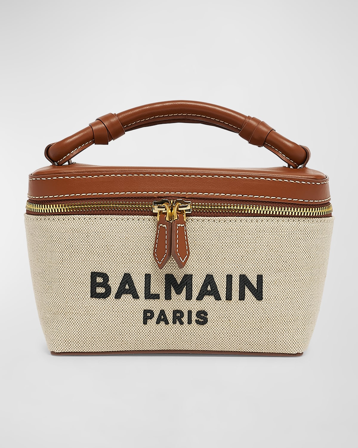 Balmain B Army Vanity Top-Handle Bag in Canvas