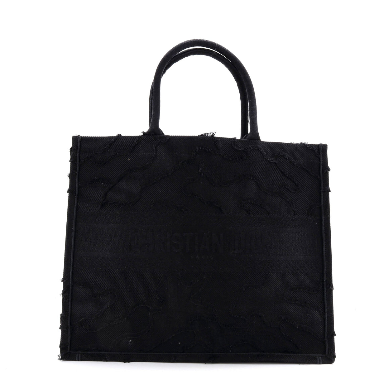 Christian Dior Book Tote Camouflage Embroidered Canvas Large