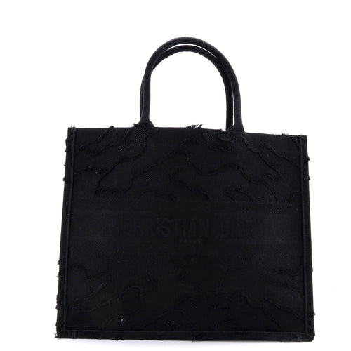 Book Tote Camouflage Embroidered Canvas Large