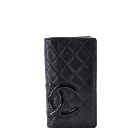 CHANEL Cambon Bifold Wallet Quilted Calfskin Long